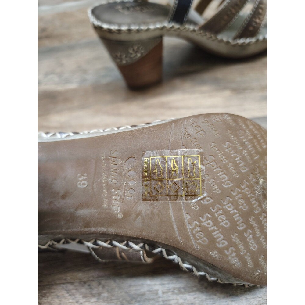 Womens Spring Step L'Artiste Pristine Sandals Slingback Jeweled Heels Sz. 39/8.5 - Picture 6 of 11